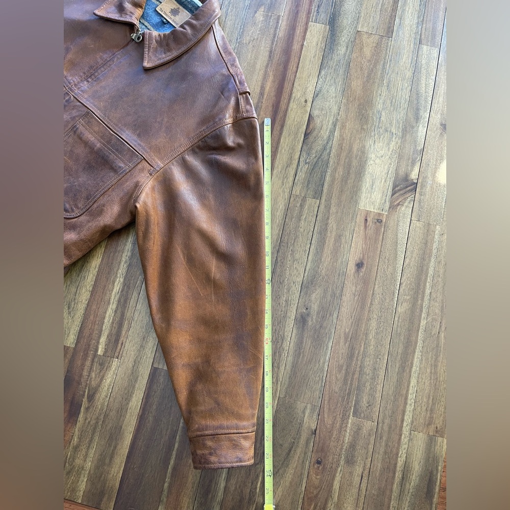 The Territory Ahead Brown Leather Bomber Jacket - Picture 7 of 13